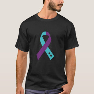 T-shirt Semicolon de ruban violet turquoise Prévention du 