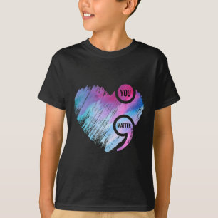 T-shirt Semicolon du coeur Projet de prévention du suicide