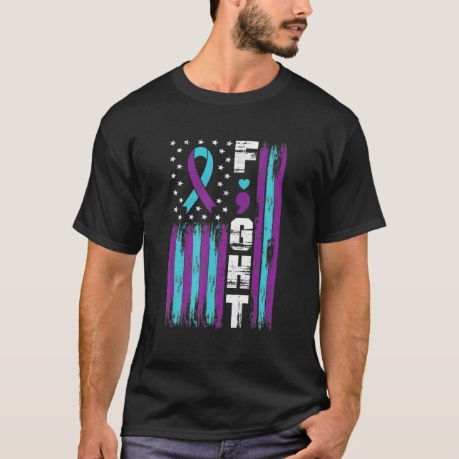 T-shirt Semicolon Frapper le drapeau américain Prévention  (Devant)