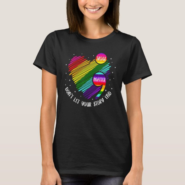 T-shirt Semicolon Mental Health Awareness (Devant)