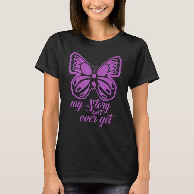 T-shirt Semicolon Papillon violet Fibro Lupus Dépression (Devant)