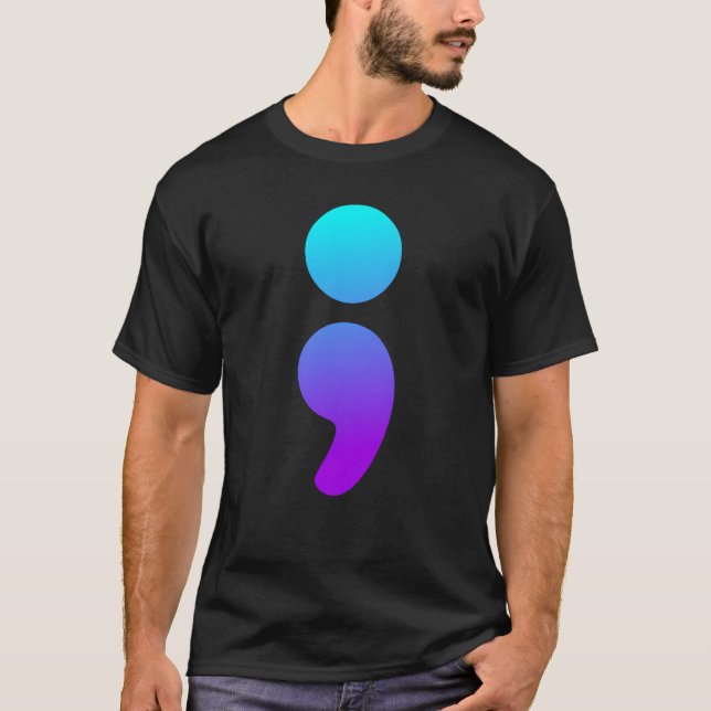 T-shirt Semicolon Sensibilisation au suicide Semi Colon Su (Devant)