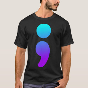 T-shirt Semicolon Sensibilisation au suicide Semi Colon Su