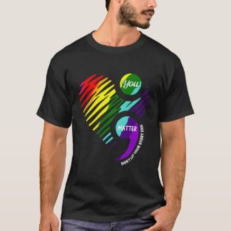 T-shirt Semicolon Tal Sensibilisation à la santé