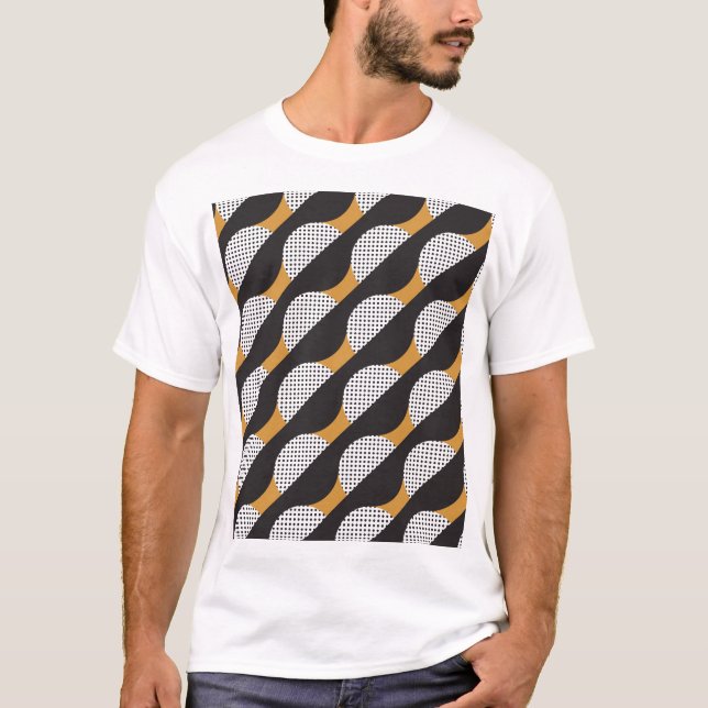 T-shirt Semicules et points, motif géométrique. (Devant)