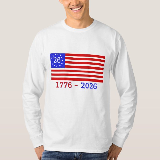 T-SHIRT SÉMIQUINCENTENAIRE : 1776 - 2026 (Devant)