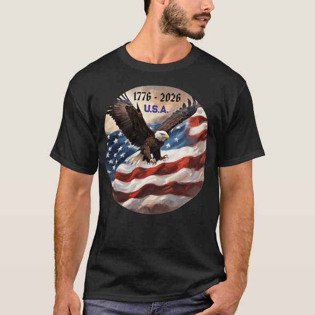 T-Shirt Semiquincentennial Drapeau Aigle Amériques (Devant)