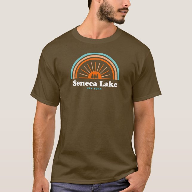 T-shirt Seneca Lake New York Rainbow (Devant)