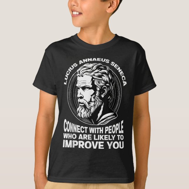 T-shirt Seneca Philosophe stoïque Motivation auto-améliore (Devant)