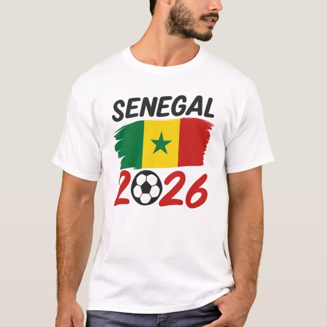 T-shirt Senegal 2026 Soccer Fan Design with Star Football (Devant)