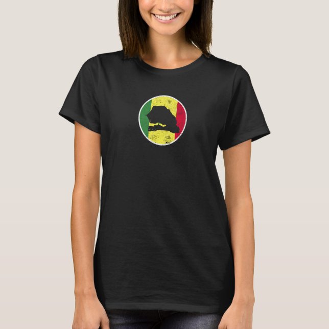 T-shirt Sénégal Carte Fier Drapeau sénégalais 1 (Devant)
