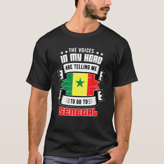 T-shirt Sénégal Dans Ma Tête (Devant)