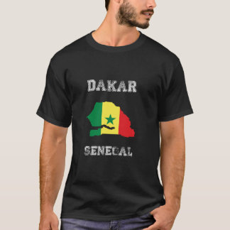 T-shirt Sénégal Distressed Drapeau Dakar Fierté Long Sleev