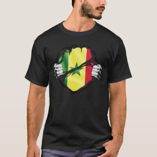 T-shirt Sénégal Drapeau à racines pures noir