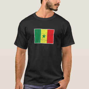 T-shirt Sénégal Drapeau Avec Colo National Sénégalais Vint