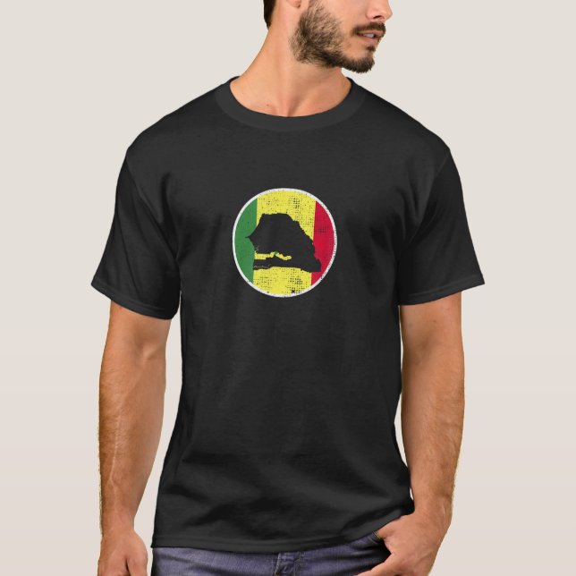 T-shirt Senegal Map Proud Senegalese Flag (Devant)
