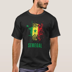 T-shirt Sénégal Retro Aquarelles Vintages Sport Sénégalais