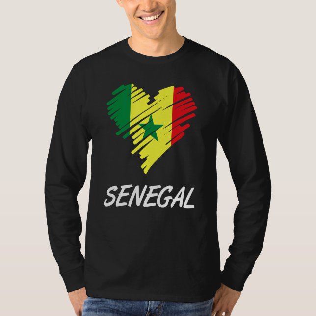 T-shirt Sénégal Sénégalais Afrique de l'Ouest Fière Amour  (Devant)