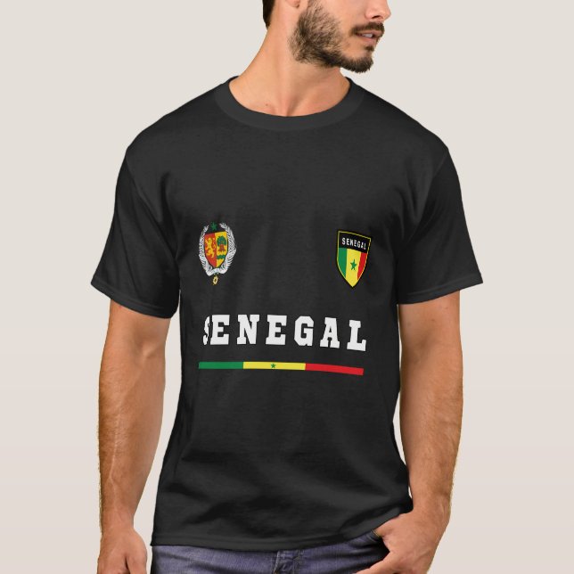 T-shirt Sénégal Sportsoccer Jersey Tee Drapeau Football Da (Devant)