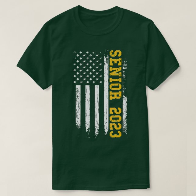 T-shirt Senior 0 American Flag Shirt USA Graduation Class (Design devant)