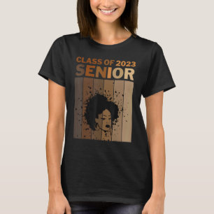 T-shirt Senior 2023 Classe Black Afro Melanin African Amer