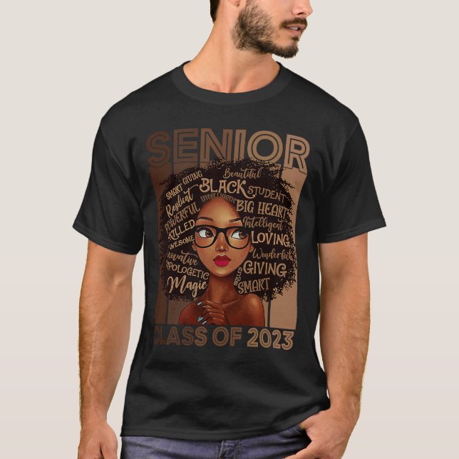T-shirt Senior 2023 Classe BLM Afro Melanin African Pride  (Devant)