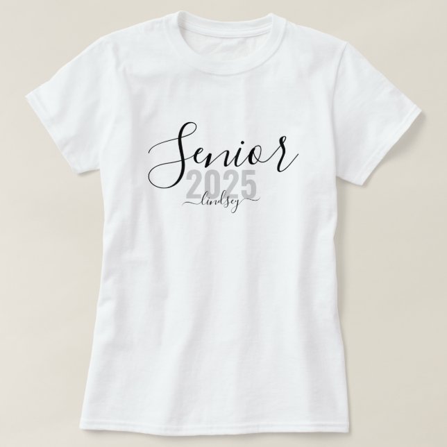 T-shirt Senior 2023 Personalized Name Graduation (Design devant)