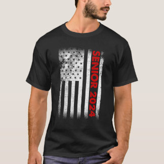 T-shirt Senior 2024 American Flag USA Graduation Class of