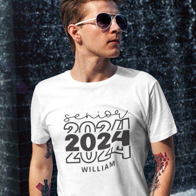 T-shirt Senior 2024 avec diplômé de nom (Créateur téléchargé)