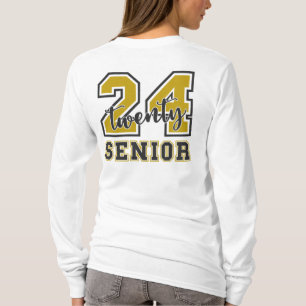 T-shirt Senior 2024, Cadeau de fin d'études Back et Front