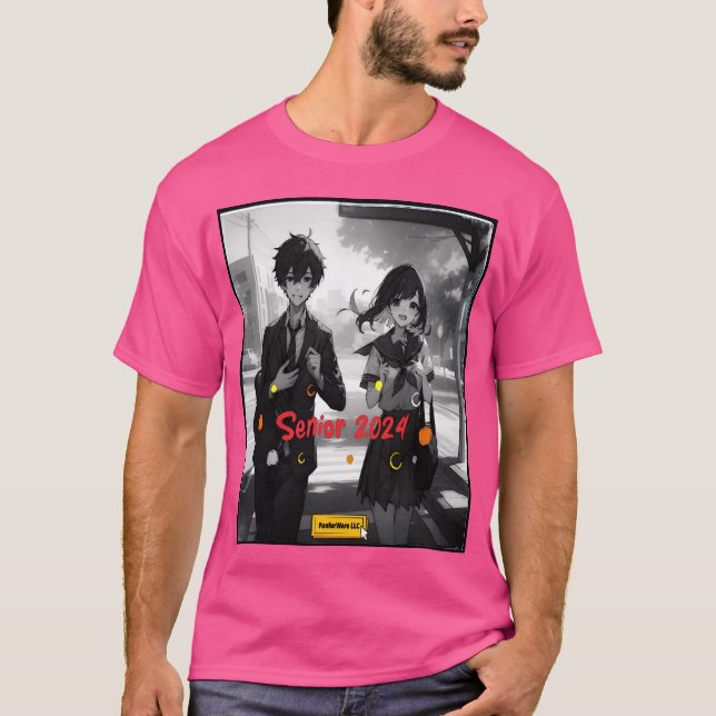 T-shirt Senior 2024 Counterfeit Anime Aesthetic girl (Devant)