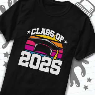 T-shirt Senior 2025 Classe de 2025 Graduation Retro Sunset