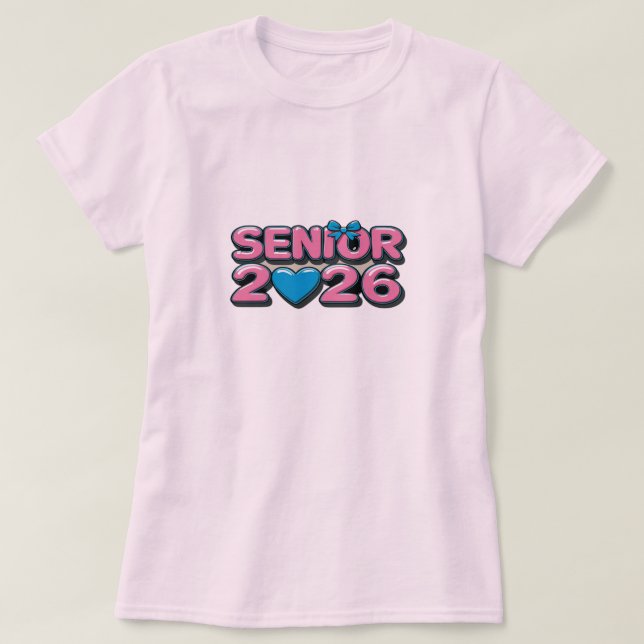 T-shirt senior 2026 - Classe de fin d'études de 20 (Design devant)
