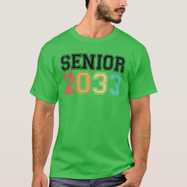 T-shirt Senior 2033 Retro Vintage funny (Devant)