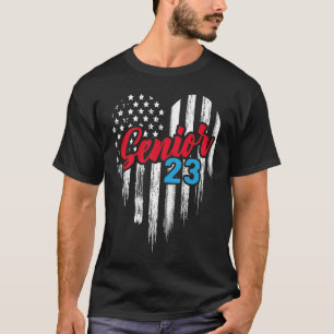 T-shirt Senior 23 2023 Graduate American Flag H