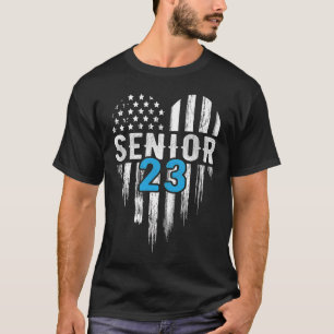 T-shirt Senior 23 2023 Graduate American Flag H
