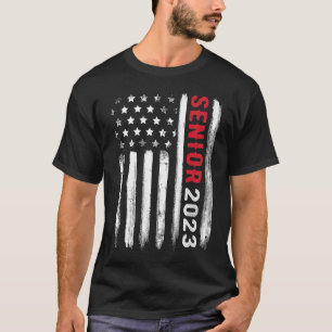 T-shirt Senior 23 2023 Graduate American Flag U