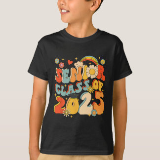 T-shirt Senior 25 Cl Of 2025 Graduation School Retro Groov