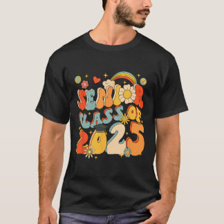 T-shirt Senior 25 Cl Of 2025 Graduation School Retro Groov