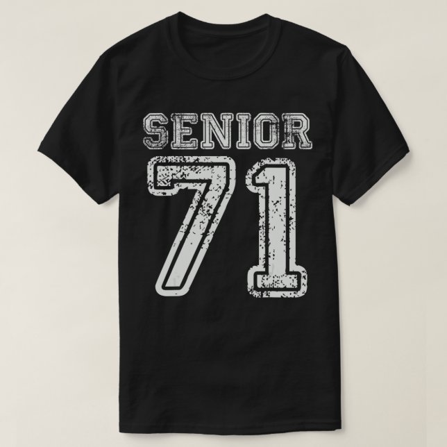 T-shirt Senior 71 Class of 1971 Retro College High School  (Design devant)