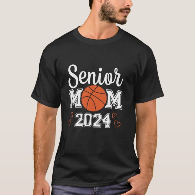 T-shirt Senior Basketball Mom 2024 Classe de 2024 Gr joueu (Devant)
