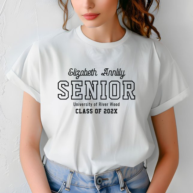 T-shirt Senior Custom Year Script Graduate College  (Créateur téléchargé)