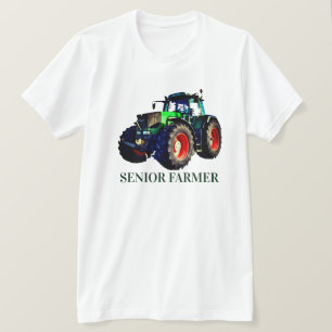 T-shirt "Senior Farmer" et tracteur vert