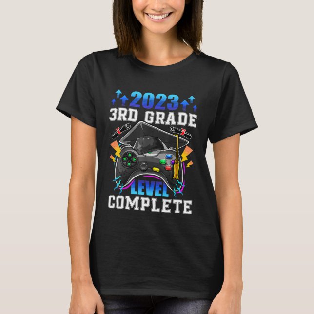 T-shirt Senior Gamer 2023 3rd Grade Level Complete 2023 Gr (Devant)