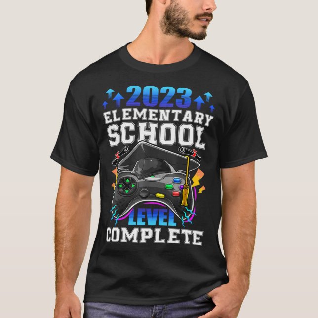 T-shirt Senior Gamer 2023 Elementary School Level Complete (Devant)