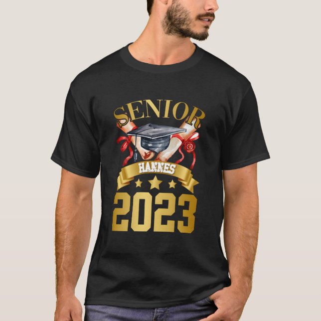 T-shirt Senior Hannes 2023 Students Achievet Congratulator (Devant)