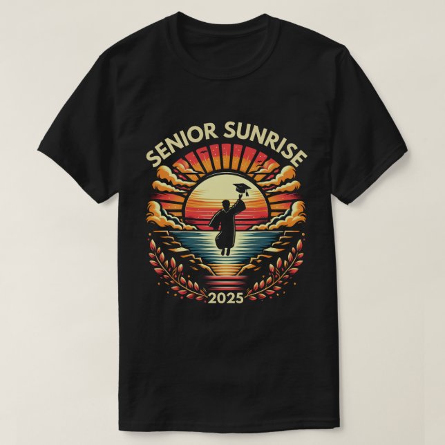 T-shirt Senior Sunrise 2025 Graduation Day Celebration Tee (Design devant)