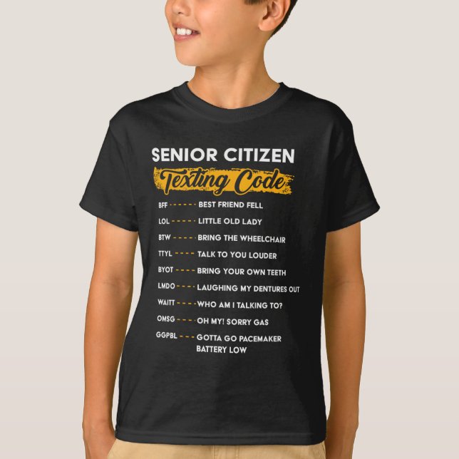 T-shirt Seniors &# s Code de Textes Drôle Vieux gens (Devant)
