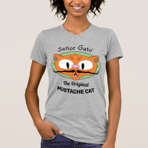 T-shirt Señor Gato™ le chat de dessin animé à moustache or