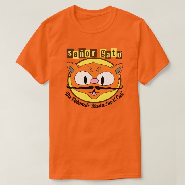 T-shirt Señor Gato™ le chat moustachu débonnaire ! (Design devant)